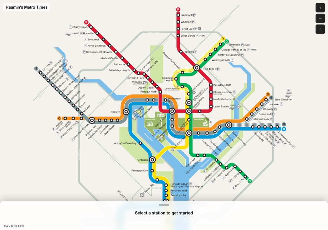 DC Metro Tracker website